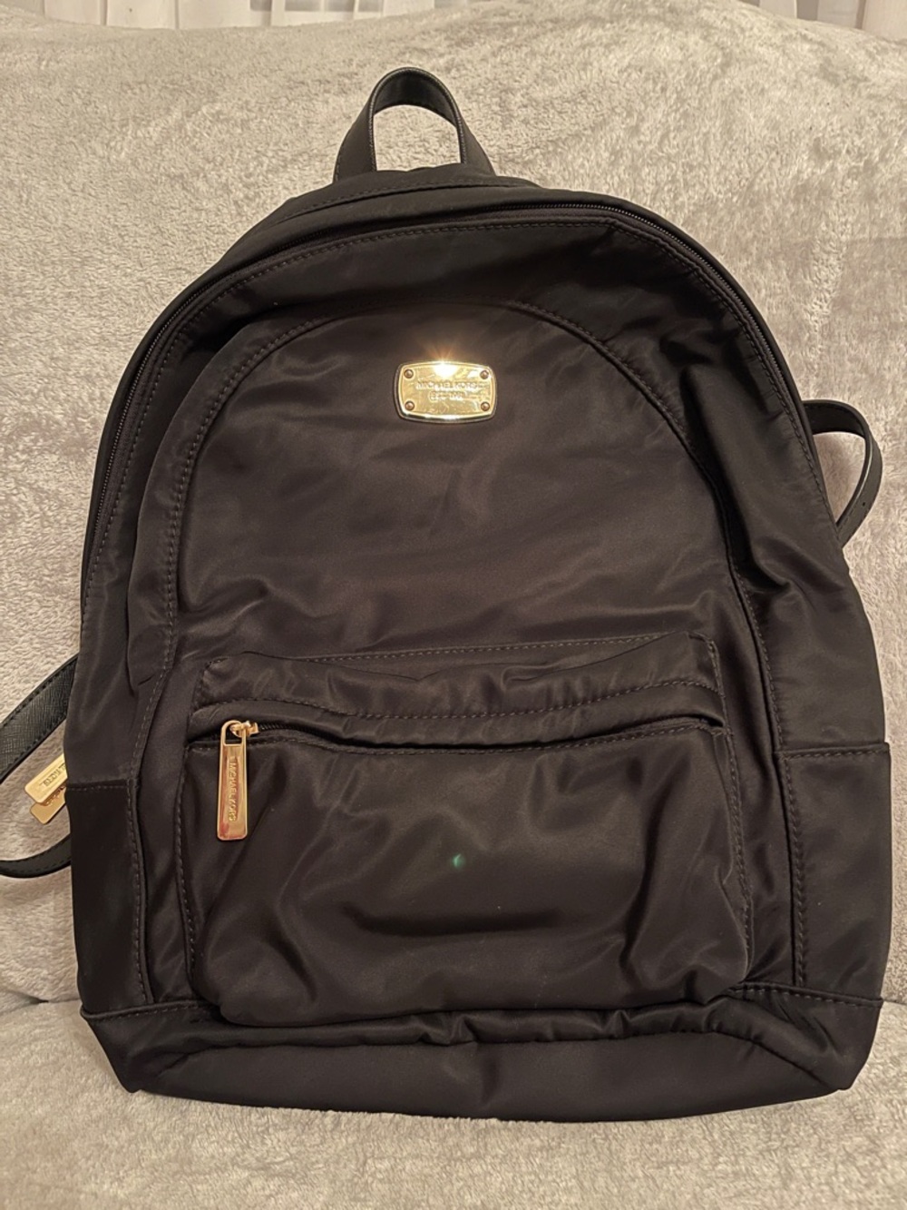 Michael Kors Black Nylon Backpack with Gold Hardware